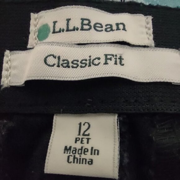 L L BEAN CLASSIC FIT BLACK ALINE SHORT  SKIRT 98% COTTON WOMEN'S SIZE 12 PET - Picture 5 of 11